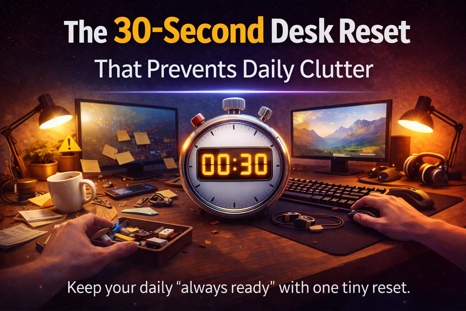 The 30-Second Desk Reset That Prevents Daily Clutter