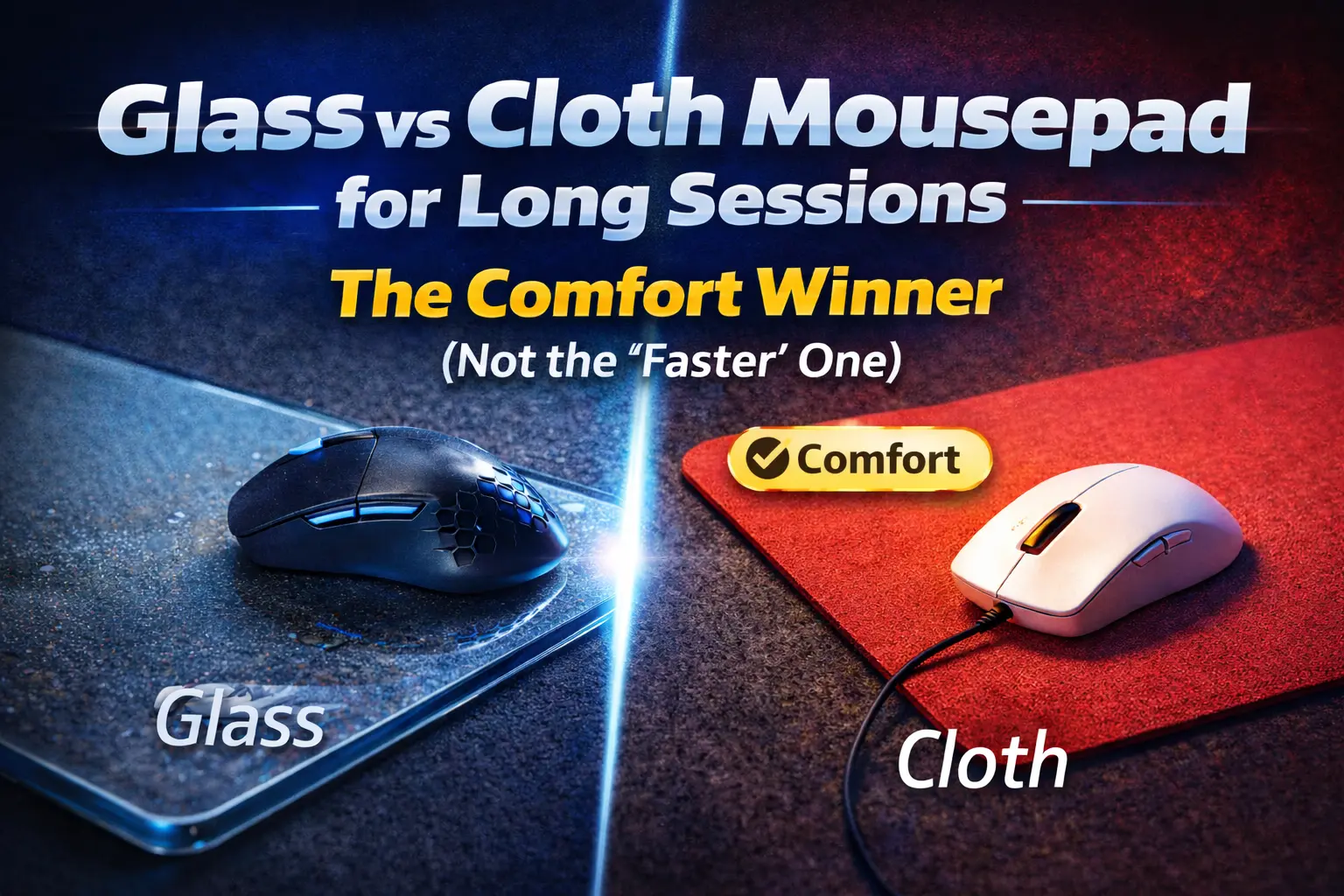 Glass vs Cloth Mousepad for Long Sessions: The Comfort Winner (Not the “Faster” One)