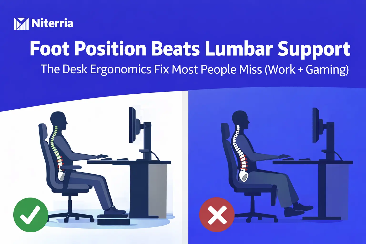 Foot Position Fixes Your Back Faster Than Lumbar Support (Desk Ergonomics for 8–10 Hour Work + Gaming Sessions)