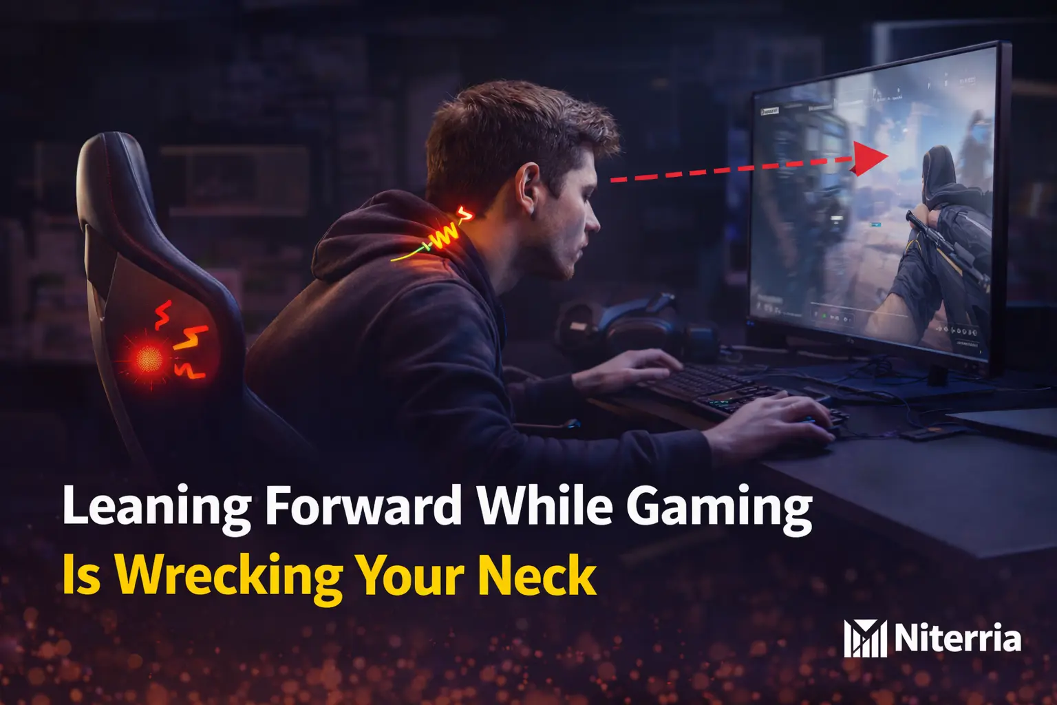 Leaning Forward While Gaming Is Wrecking Your Neck — Fix It With the 10-Second Screen Rule (No “Sit Up Straight” BS)