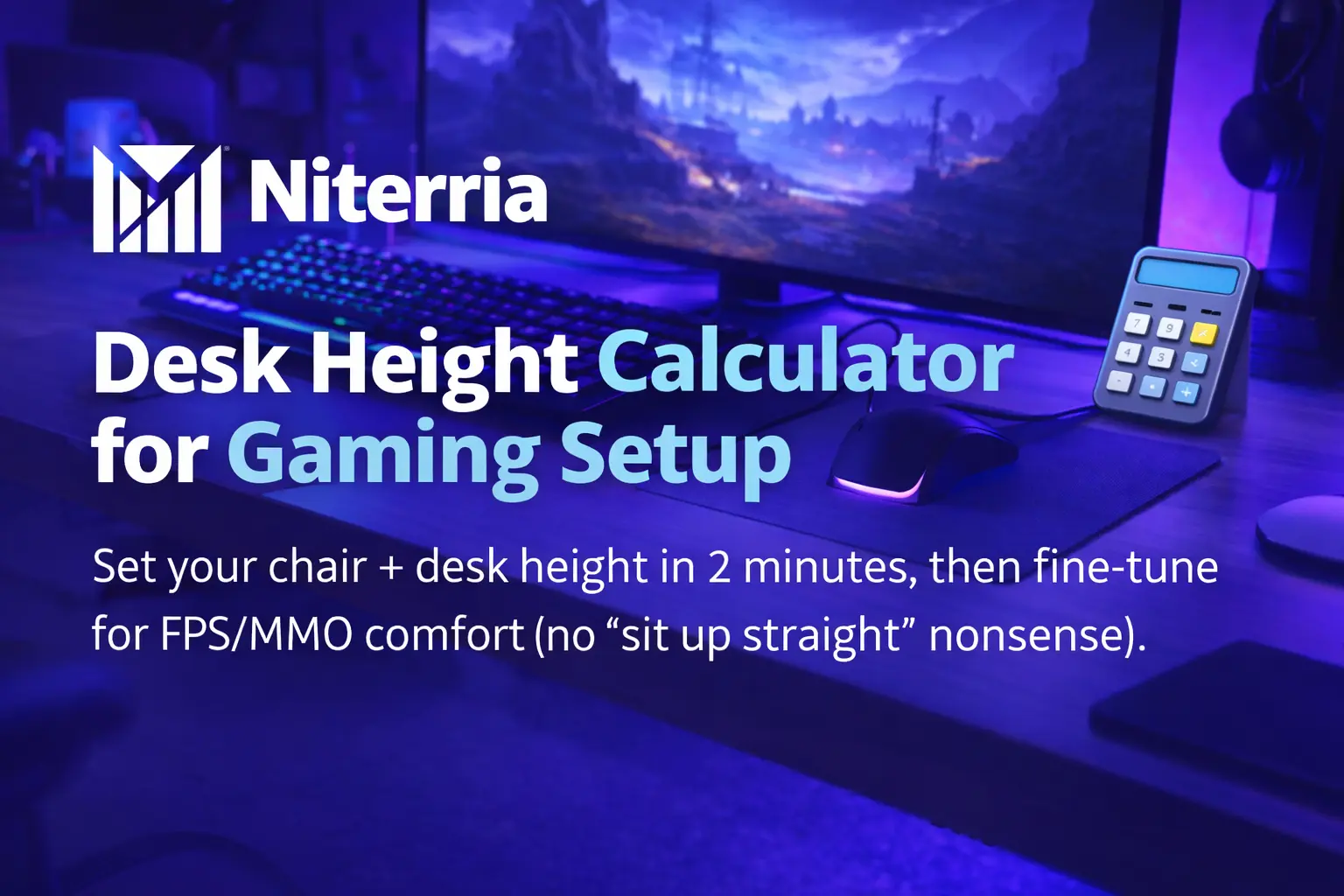 Desk Height Calculator for Gaming Setup